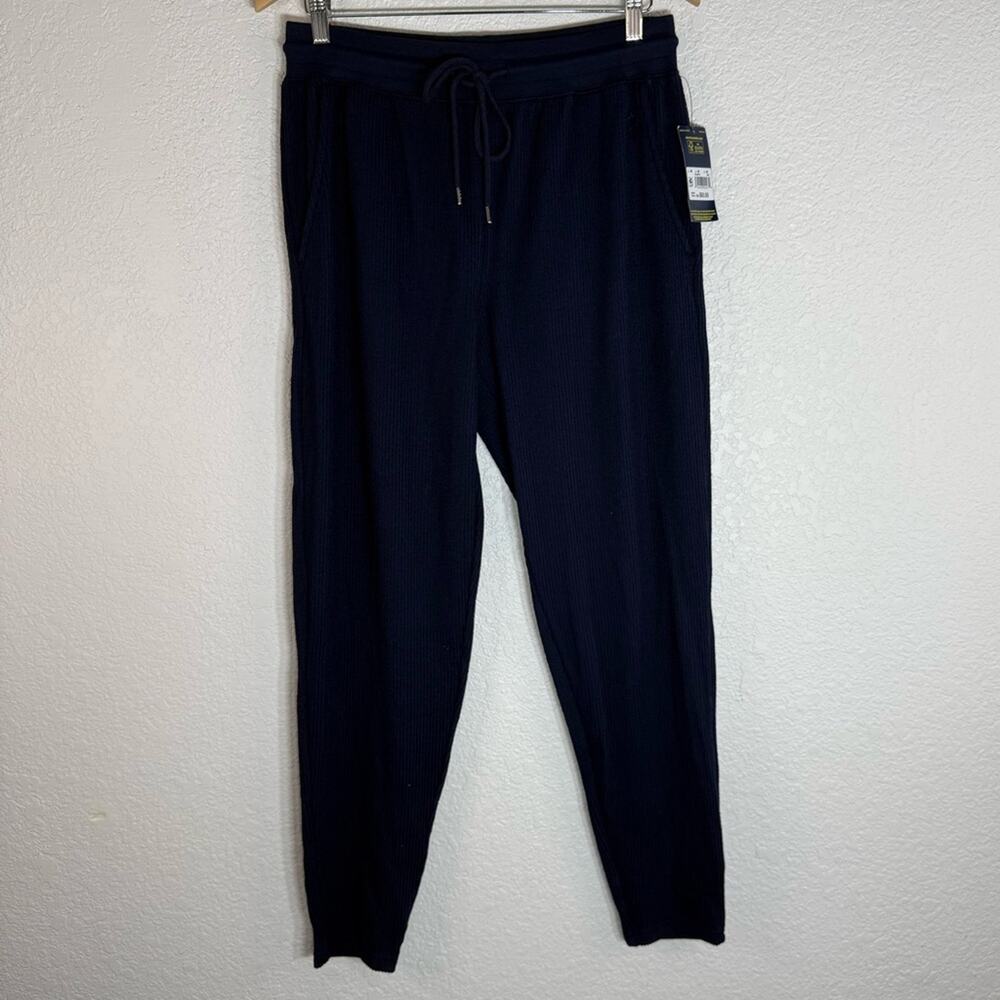 NWT Polo Ralph Lauren Navy Ribbed Jogger Pajama Bottom Pockets Medium Loungewear